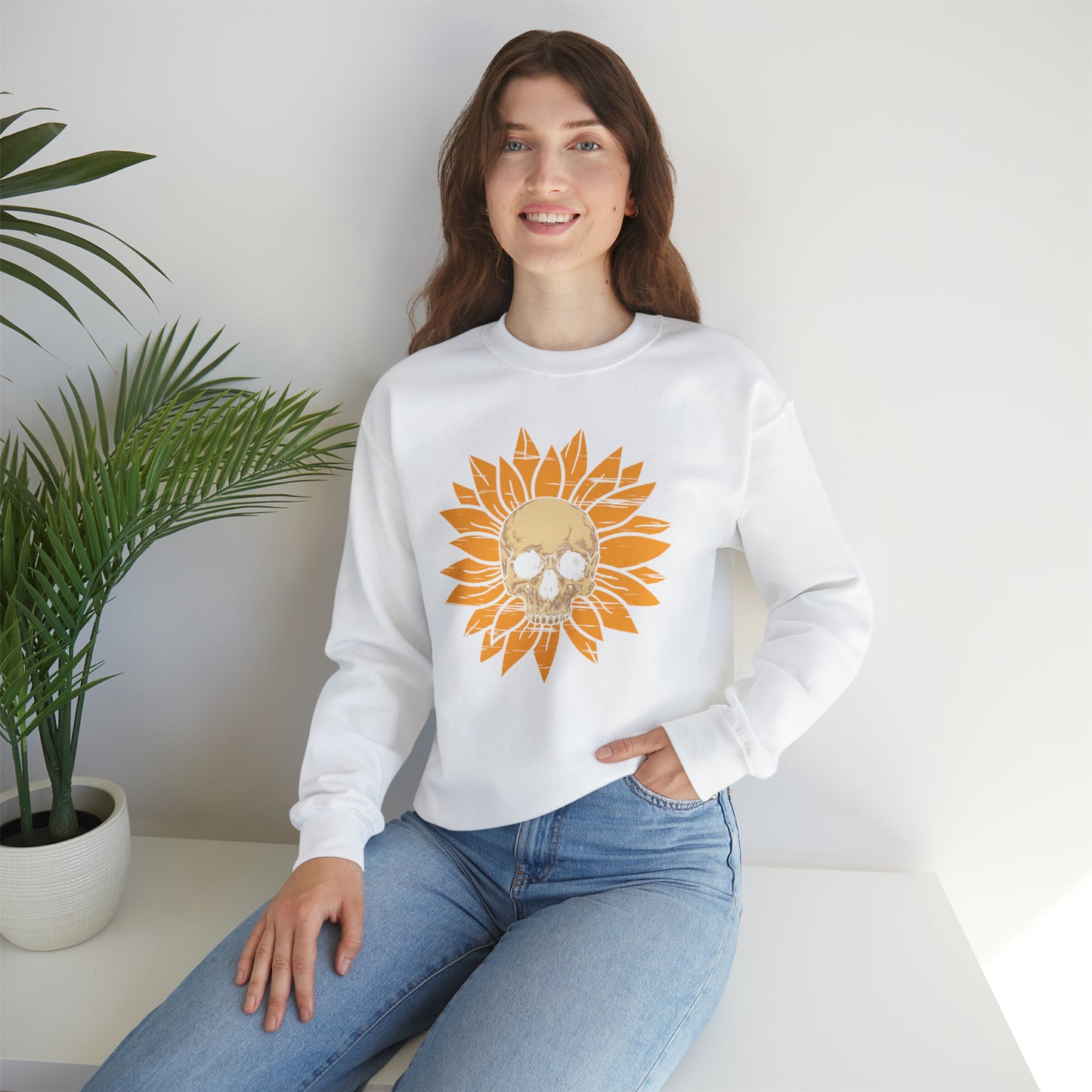 Flower Skull Crewneck Sweatshirt