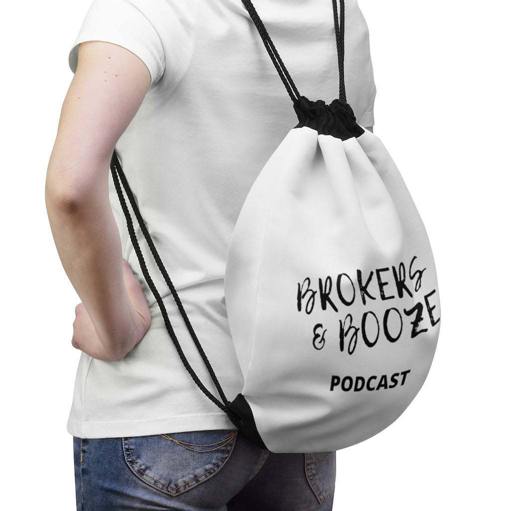 Brokers and Booze Drawstring Bag