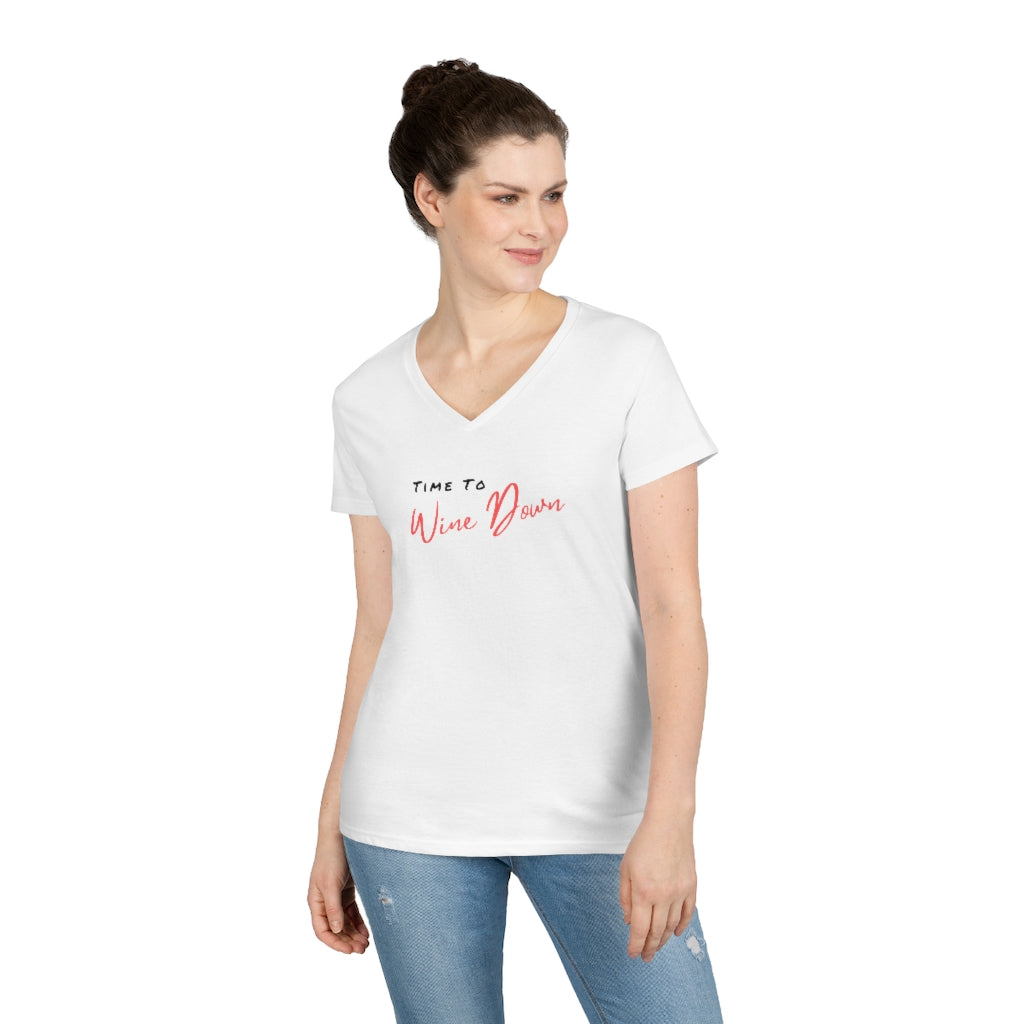 Wine Down Ladies' V-Neck T-Shirt