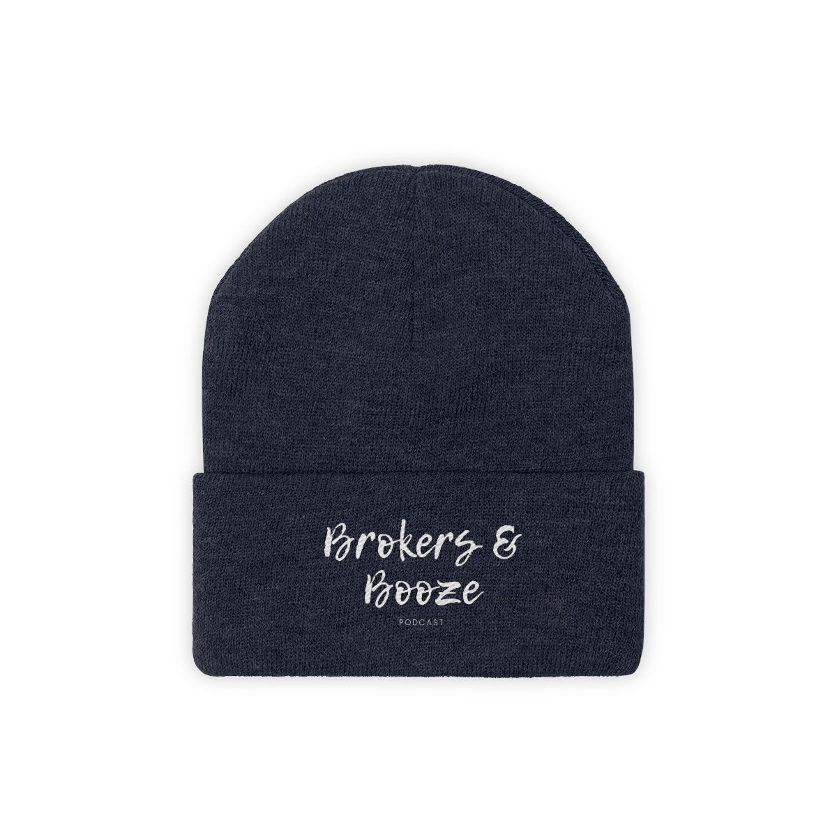 Brokers and Booze Podcast Knit Beanie
