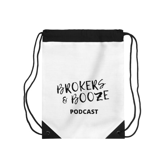 Brokers and Booze Drawstring Bag