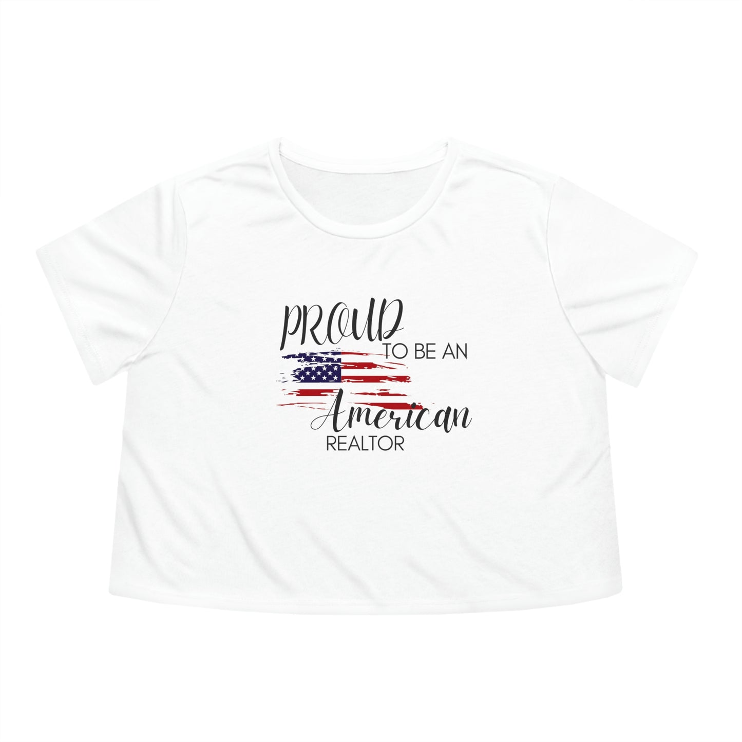 Proud American Realtor Cropped womens tee