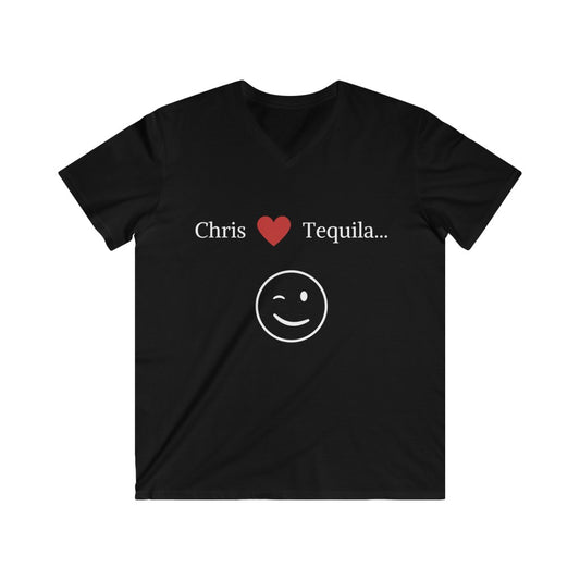Chris & Tequila Men's Fitted V-Neck Short Sleeve Tee