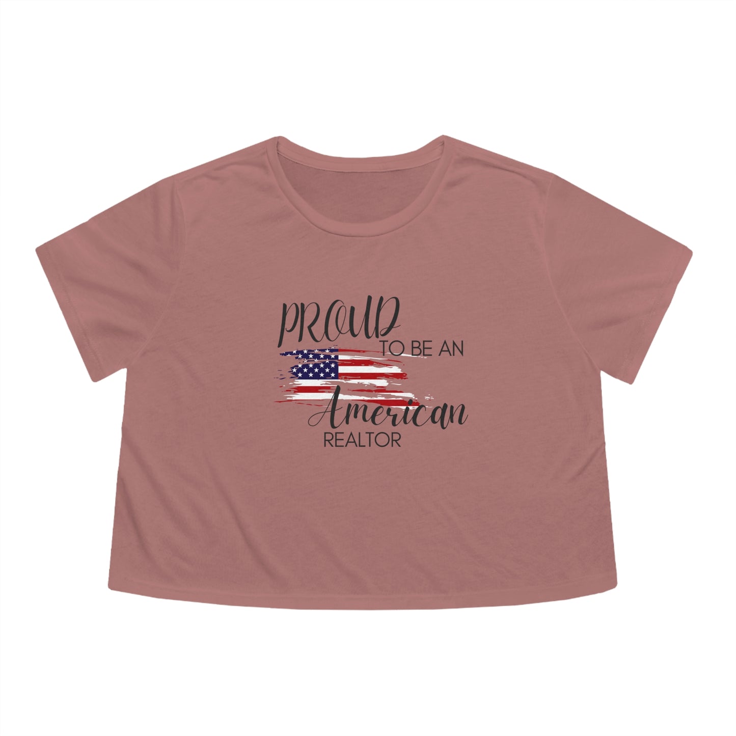 Proud American Realtor Cropped womens tee