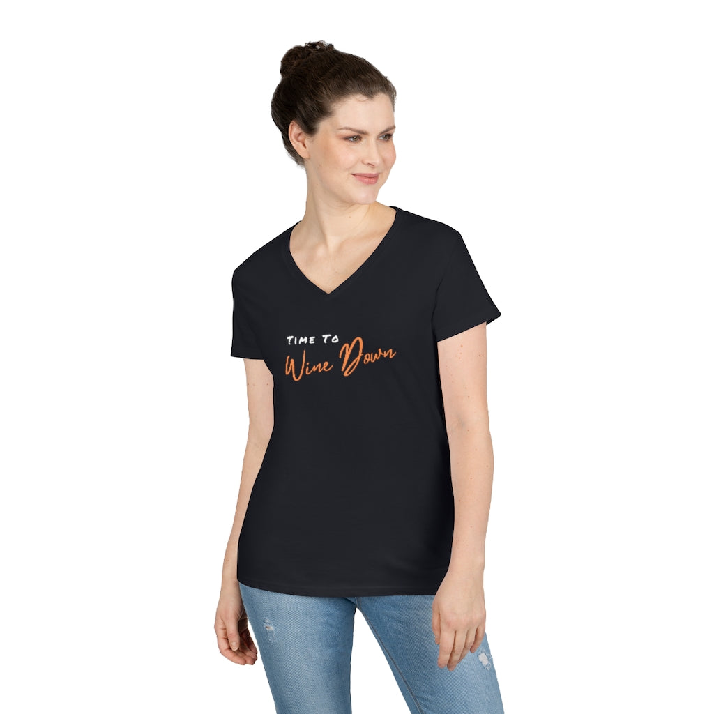 Wine Down Ladies' V-Neck T-Shirt